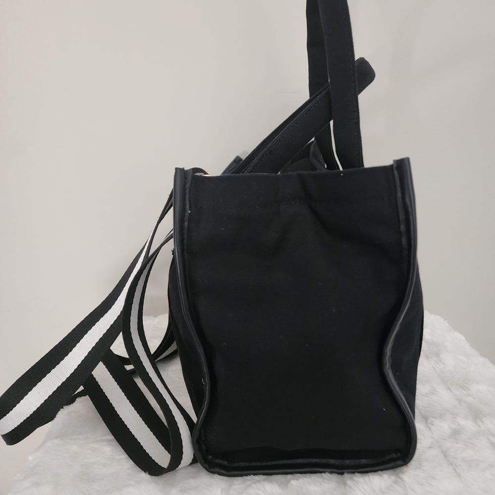 Meejune Women Canvas Tote Handbags with Striped Strap - Picture 2 of 6
